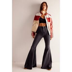 Free People We The Free Just Float On Black Flare Jeans High Rise Size 29